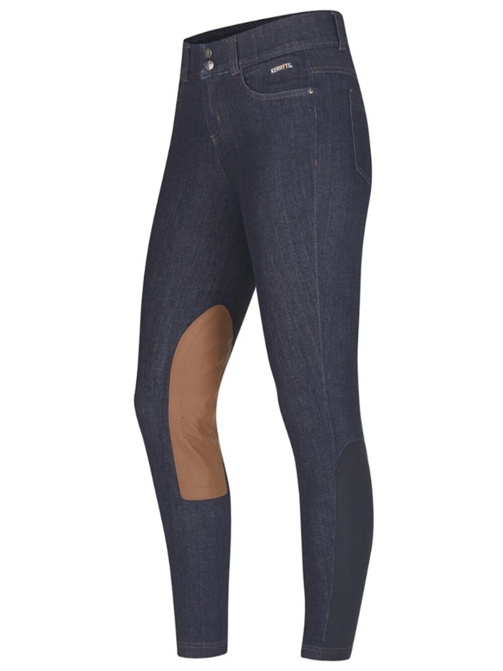 Kerrits Women M Indigo Denim Stretch Knee Patch Riding Breeches NWT Equestrian